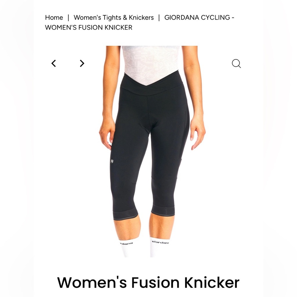 Giordana women’s Capri cycling pant padded seat